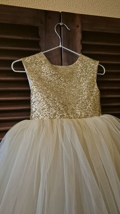Блискуче золоте плаття 86-92, дитяча сукня платье деское нарядное
