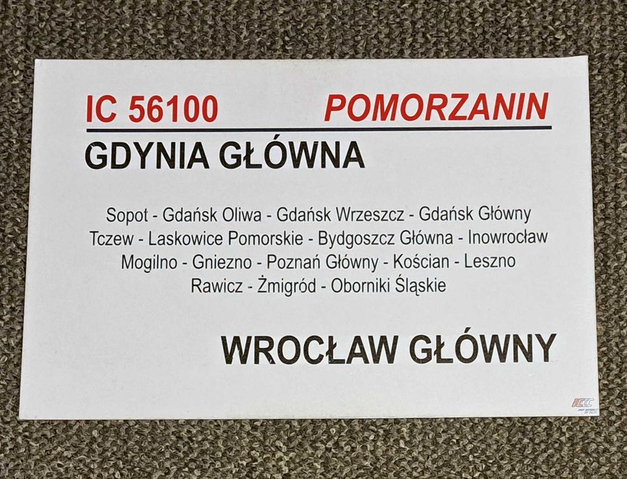 IC Pomorzanin - Tablica Relacyjna PKP InterCity