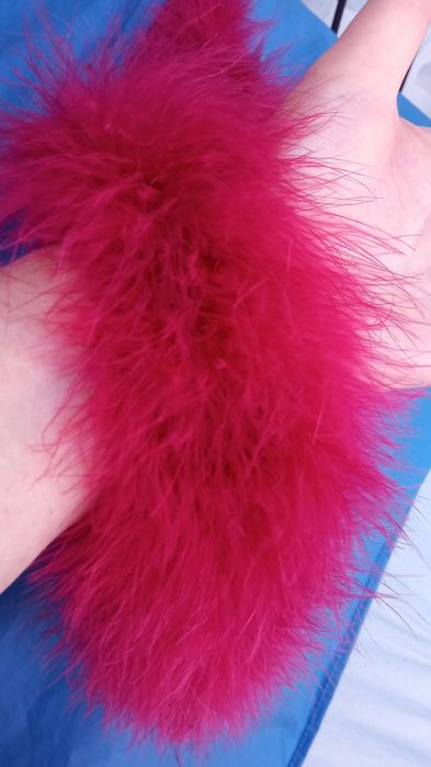 Szal Boa kolor burgund nowe 2 sztuki