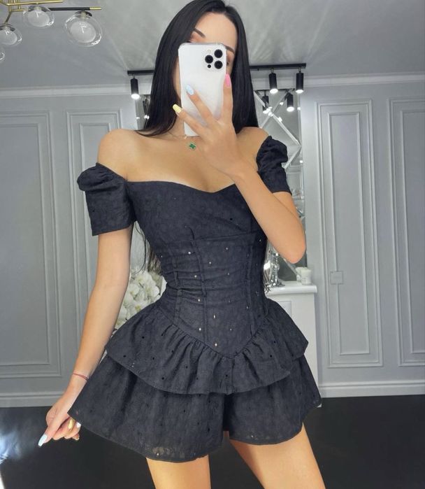 Комбинезон корсетный черный/белый от elenapokalitsina_dc