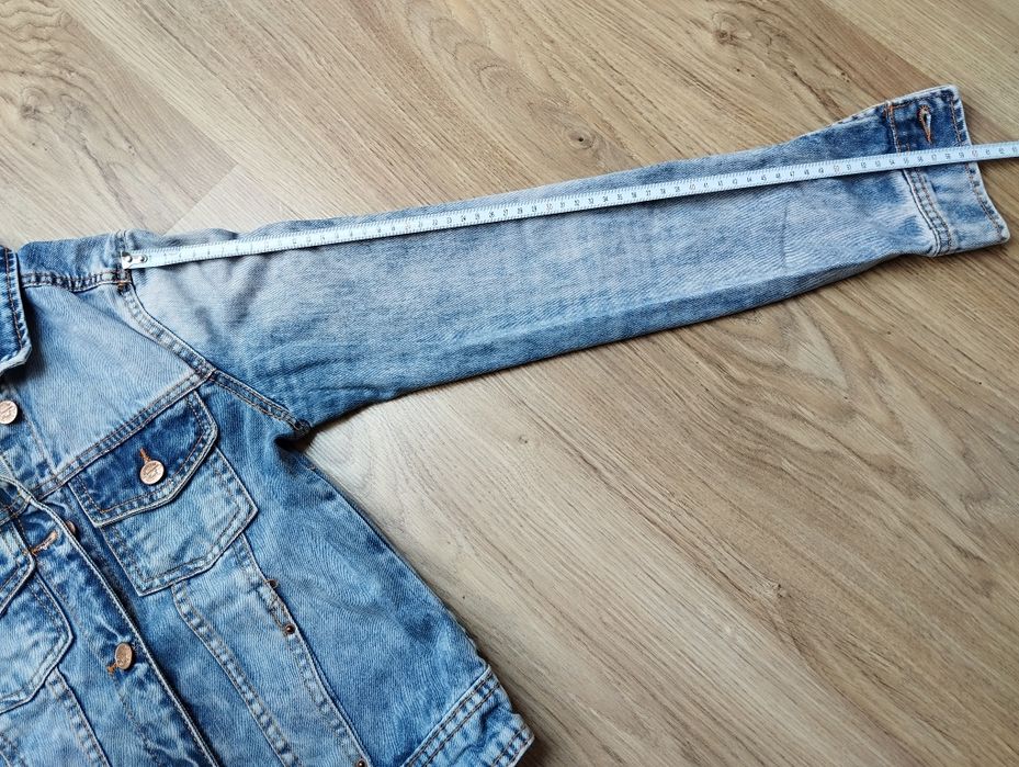 Jeansowa kurtka Zara S przecierana y2k style 2000 denim washed effect nie dye