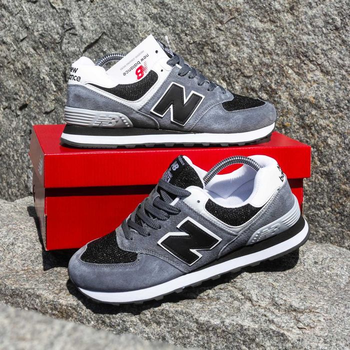 (1930) Акція! Кросівки New Balance 574 сірі з чорним (41-45) нью беленс