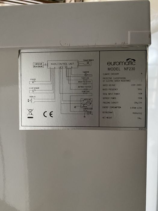 Zamrażarka EUROMATIC 230 litrow  No Frost Gwarancja