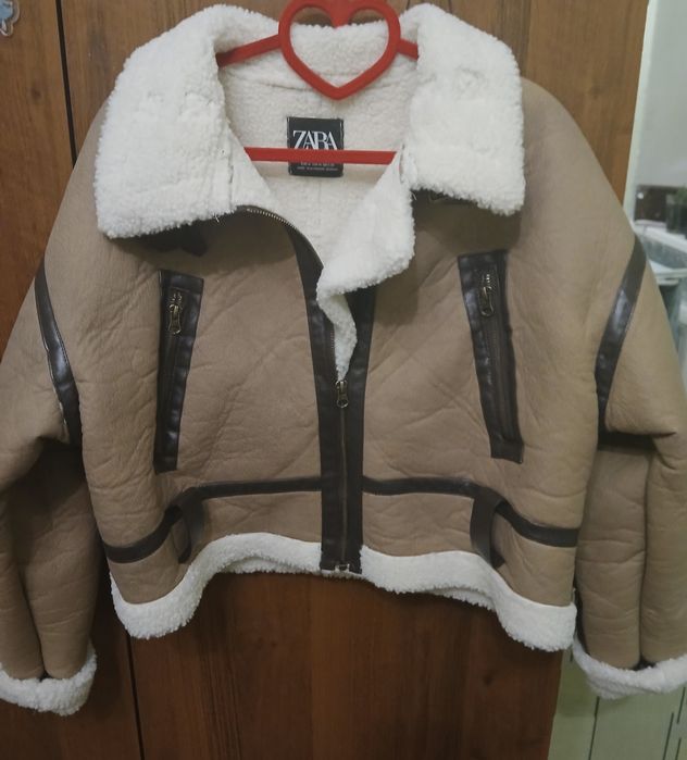 Модная Дубленка Zara Aviator ( без пояса)