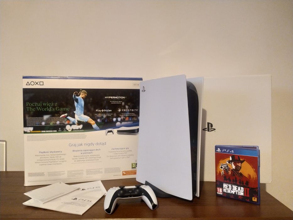 Konsola Ps5 z napędem + gra, Stan Idealny