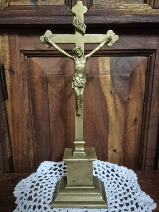 Mosiężny krzyż antyk, kolęda