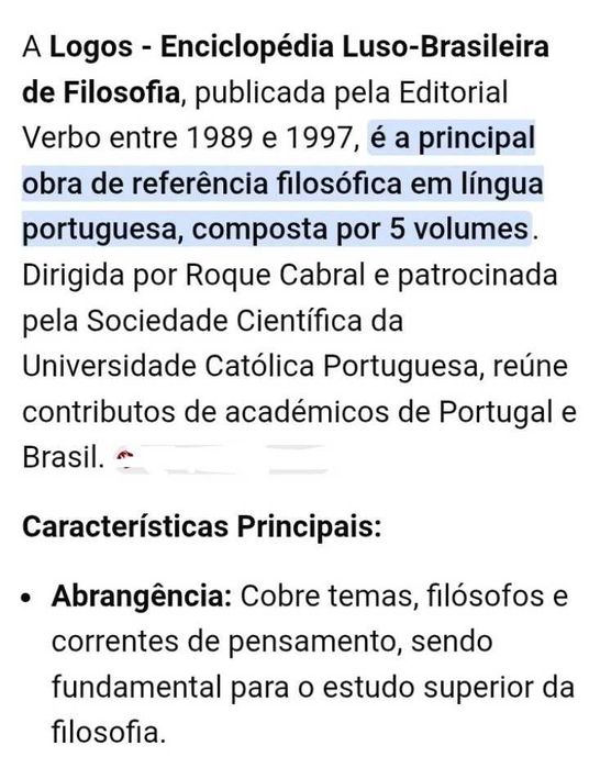 Logos - Enciclopédia Luso-Brasileira de Filosofia - 5 livros novos nas caixas originais publicados pela editora Verbo