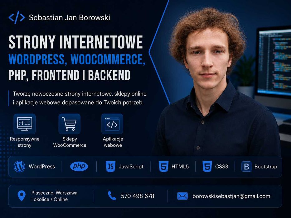 Strony internetowe WordPress, WooCommerce i PHP | Warszawa / online