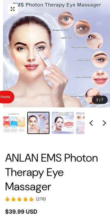Массажер для  лица с фотонной терапией ANLAN EMS