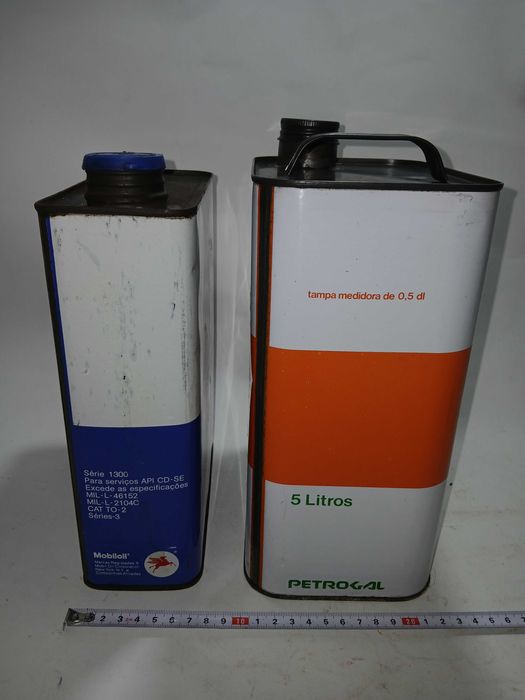 Latas Oleo antigas - Mobil Delvac + Galp Tempus - Excelente condições