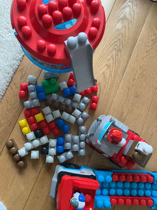 Klocki duże mega bloks ionix Psi Patrol baza patrolowiec marshall