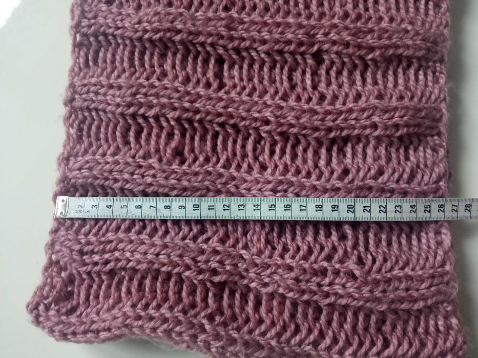 Ręcznie robiony ciepły komin szalik 100cm x 26cm