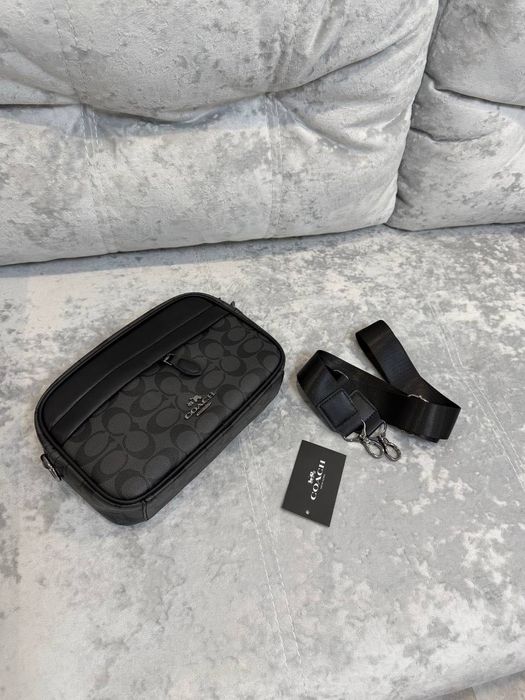 Сумка через плече Coach, чоловіча, чорна