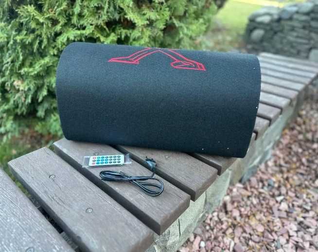 Активный сабвуфер в машину. Колонка. Саб с усилителем звука. Буфер.