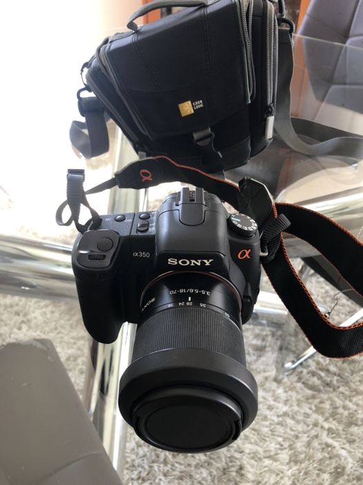 Maquina sony a350 + objetiva + bolsa + cartão