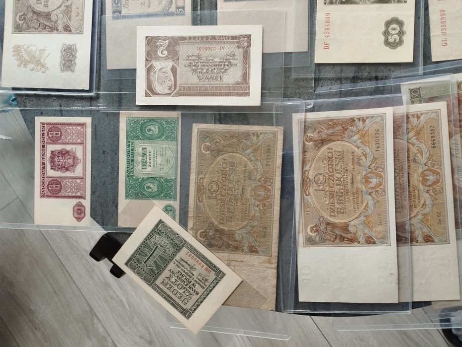 Zestaw starych banknotów polskich 1926-1948r