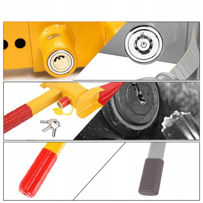 Zabezpieczenie antykradzieżowe blokada koła samochodu przyczepy
