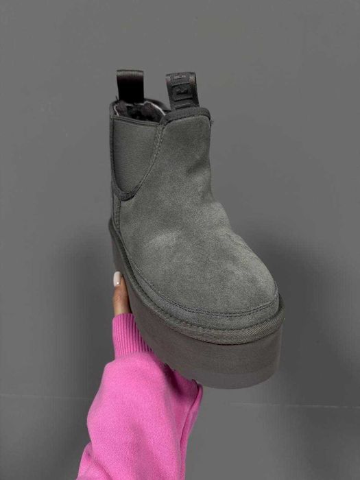 Уггі UGG Chelsea MINI PLATFORM GREY premium (36-41)