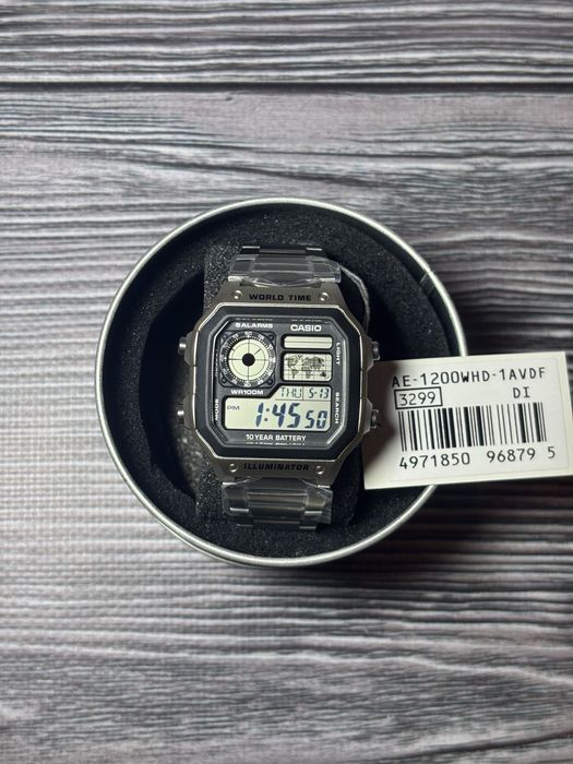 Годинник Casio AE-1200WHD-1AVDF чоловічі Касио часы мужские Оригінал