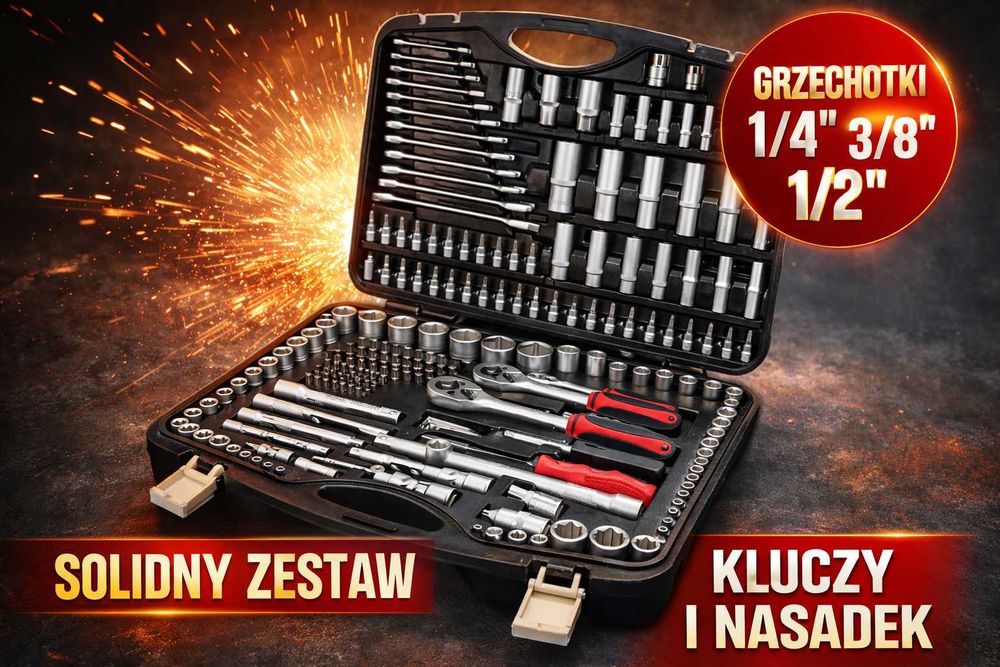 Zestaw narzędziowy YATO (216 elementów) klucze płaskie, grzechotki