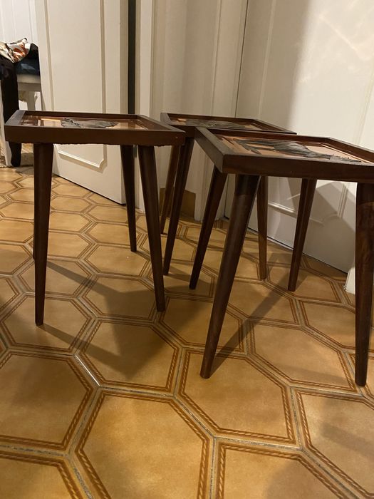 Mesinhas de apoio com tampo de Cobre