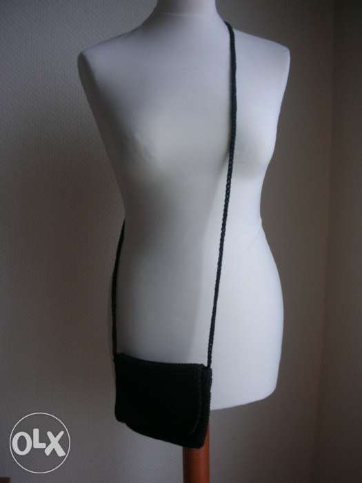 Torebka szydełkowa czarna