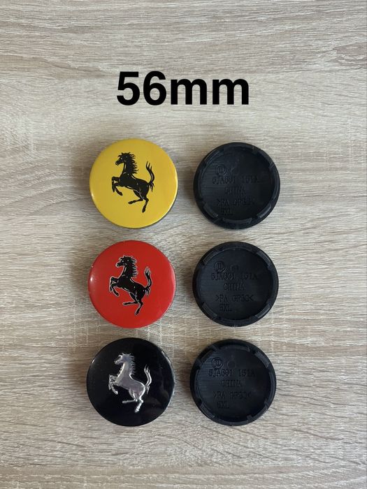 Conjunto de Centros Ferrari 56mm 60mm 65mm 68mm 75mm