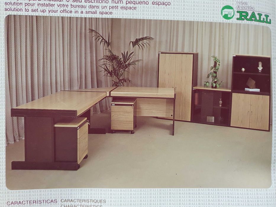 Mobilia de escritorio /Cadeiras, secretária, armários (11 peças)