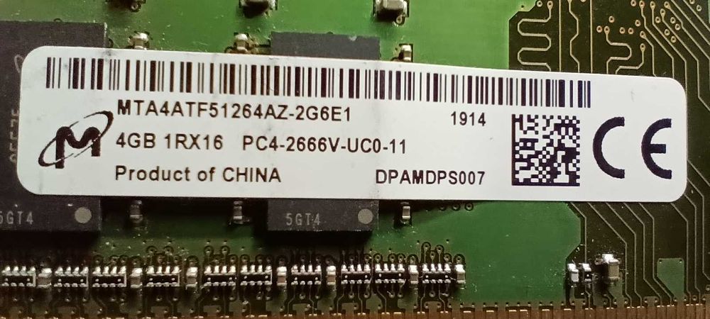 MICRON DDR4 16GB 4x4GB 2666MHz RAM – Sprawne, CPU-Z