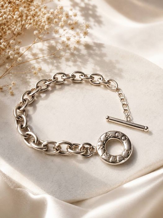 Серебряный браслет цепь Tiffany & Co. Оригинал 925 серебро тогл Тиффани