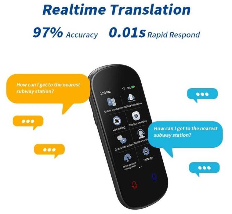 Tłumacz natychmiastowy, głosowy, dwukierunkowy 137 języków VORMOR Z2