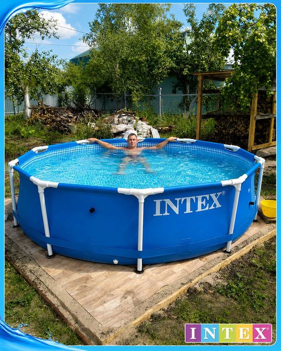 Басейн каркасний інтекс 366 см 76 см / 2026 Бассейн каркасный интекс / Intex Ukraine Всі розміри 26710 сірий