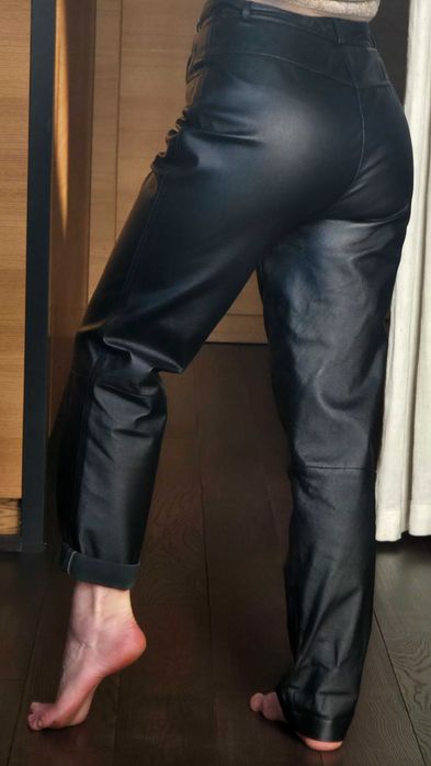 Брюки жіночі з натуральної шкіри з високою талією Ashley Brook