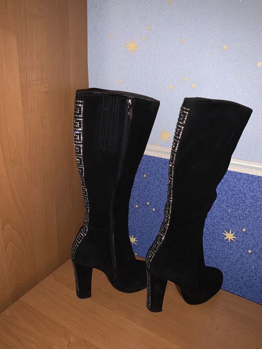 Сапоги натуральный замш