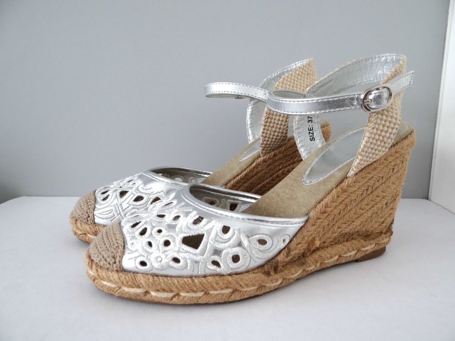 Srebrne espadryle Prima Moda | rozm. 37 | stan bdb