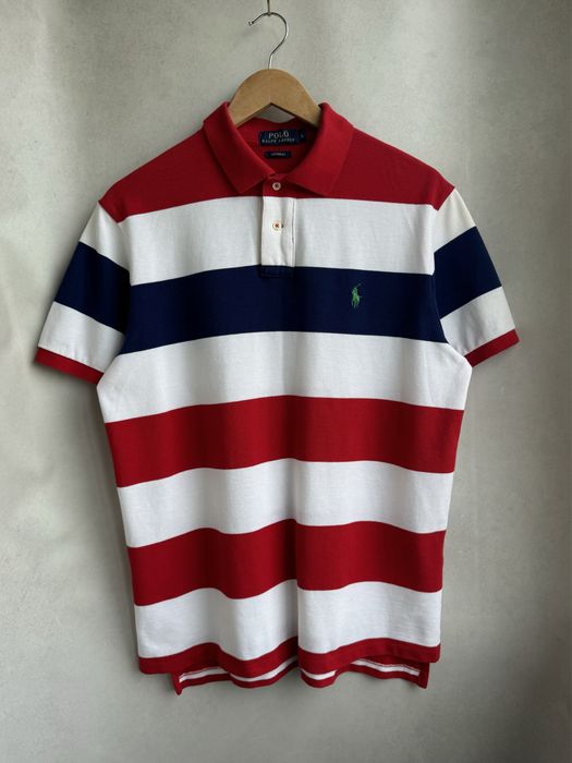 Футболка поло Polo Ralph Lauren мужское винтажное в полоску оригинал. Чоловіче вінтажне поло Polo Ralph Lauren в смужку оригінал