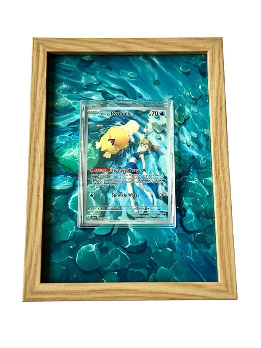 Pokémon Ramka Natural – Misty’s Psyduck DRI 193 - NO CARD ! | extendet art | 13x18 | UV Protect