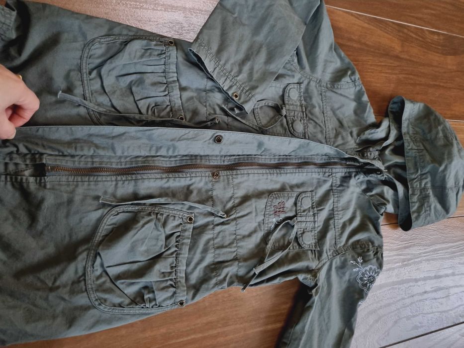 Kurtka R128 RESERVED parka wiosenna przejściowa płaszczyk z kapturem