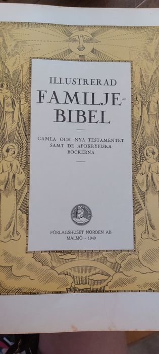 1949 r. Szwedzka Biblia w skórzanej oprawie