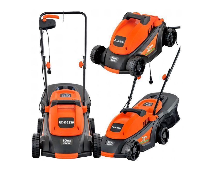 Kosiarka Elektryczna 1000W 30cm Z Koszem 35L Do Trawy Ogrodowa