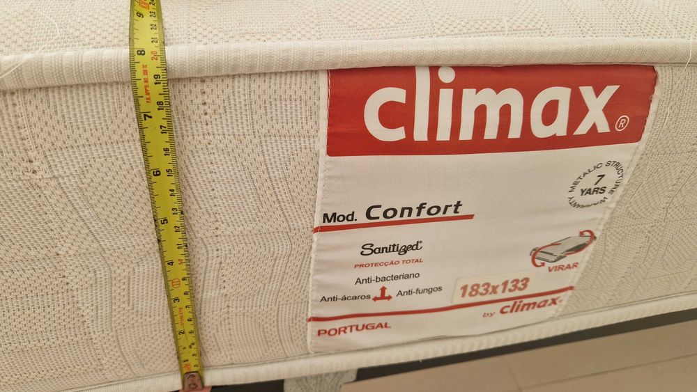 Sommier e Colchão Modelo Confort, marca Climax 183 cm x 133 cm