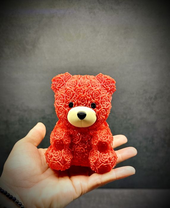 Miś Walentynkowy 3D Czerwony Prezent na Walentynki PLA Dekoracja