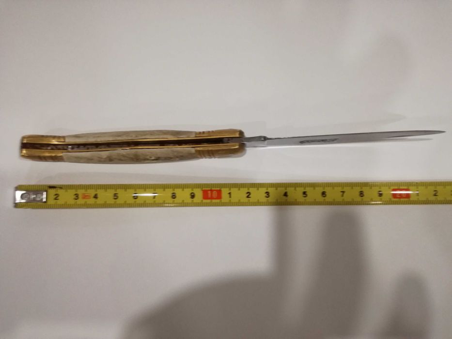 Canivete Coleção Marca "Laguiole" Cabo em Madeira c/ Apliques em Latão