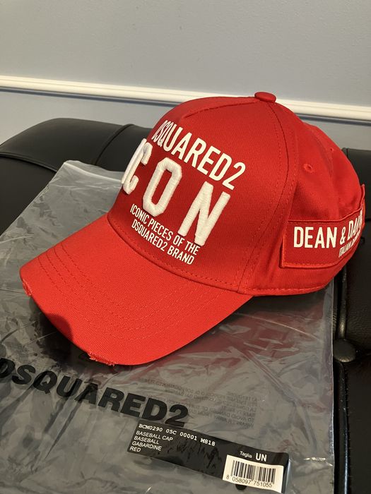 Dsquared2 lukusowa czapka z daszkiem Nowa Red