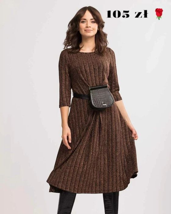 Błyszcząca brązowa sukienka Quiosque