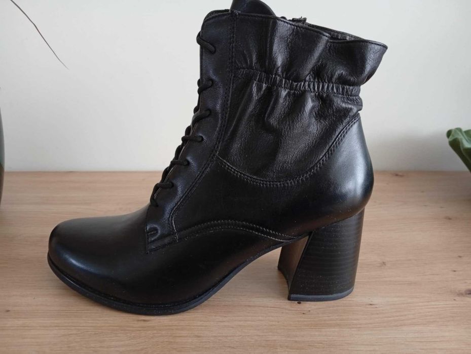 Tamaris botki skórzane rozmiar 42! wkładka 27 cm NOWE skóra