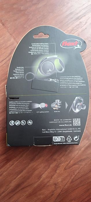 Повідець-рулетка Flexi Black Design L для собак  50 кг, 5 м, стрічка