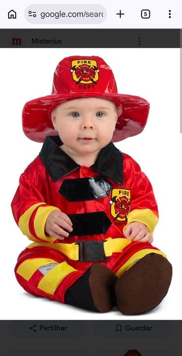 Fato de Carnaval bombeiro para bebé