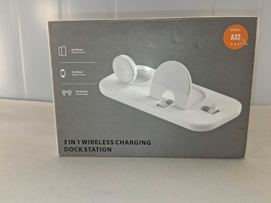 N113 Stacja Ładująca 3w1 A32 Qi MagSafe Wireless iPhone Watch
