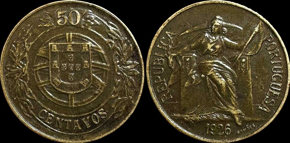 50 Centavos - 1926 - República Portuguesa (Excelente Patine)